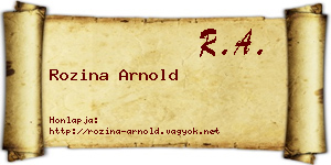 Rozina Arnold névjegykártya